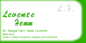 levente hemm business card